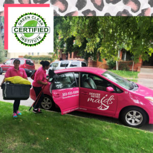 Denver Metro Maids arrive in Pink Prius